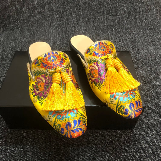 Embroidery Colorful Male Solstice Style Luxury mules