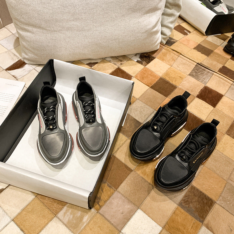 Luxury Hollow Stretch Platform Heightened Casual Sneakers