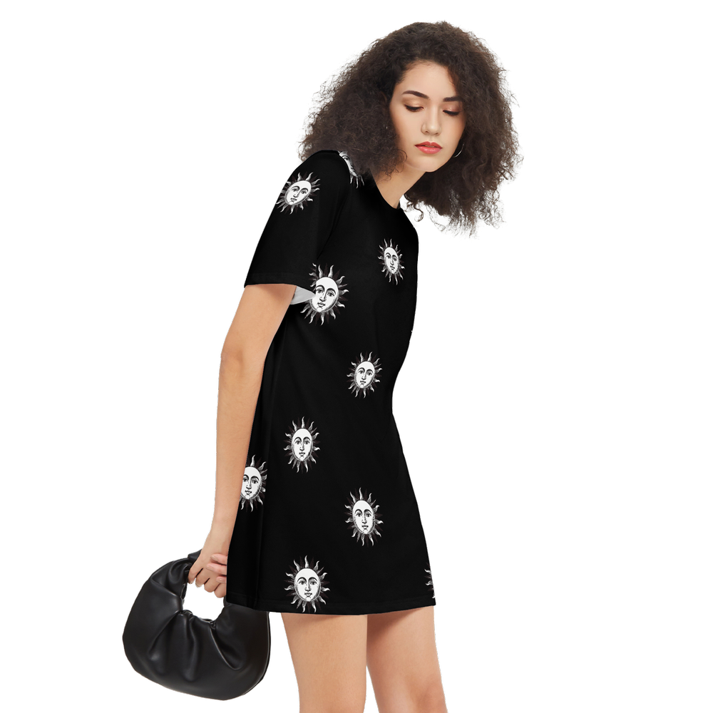 Solstice Sun Women's Short-Sleeve T-Shirt Dress-Heavyweight 225g B