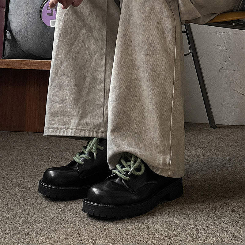 Solstice trendy Cube Big Head Derby Unisex Platform Height Increasing Casual Microfiber Shoes