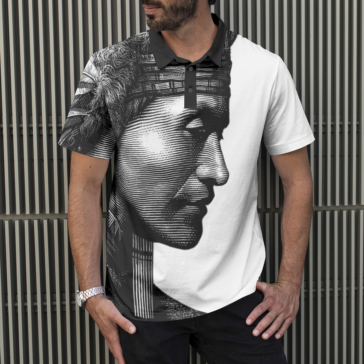 Solstice Native engravement  Men's All-Over Print Polo Shirts