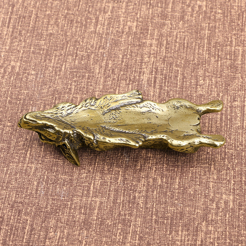 Corgi Pure Copper Planking Wangcai Puppy Desktop Decoration