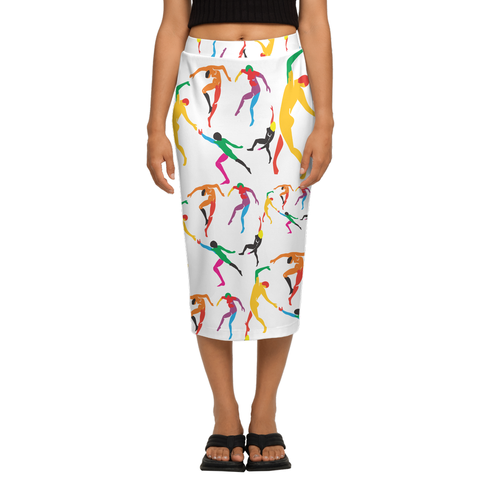 Women's Back Split Pencil Skirt-Heavy Knit