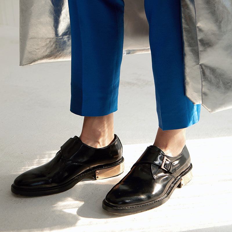 Luxe Classic Gentleman Metal Heel Leather Shoes