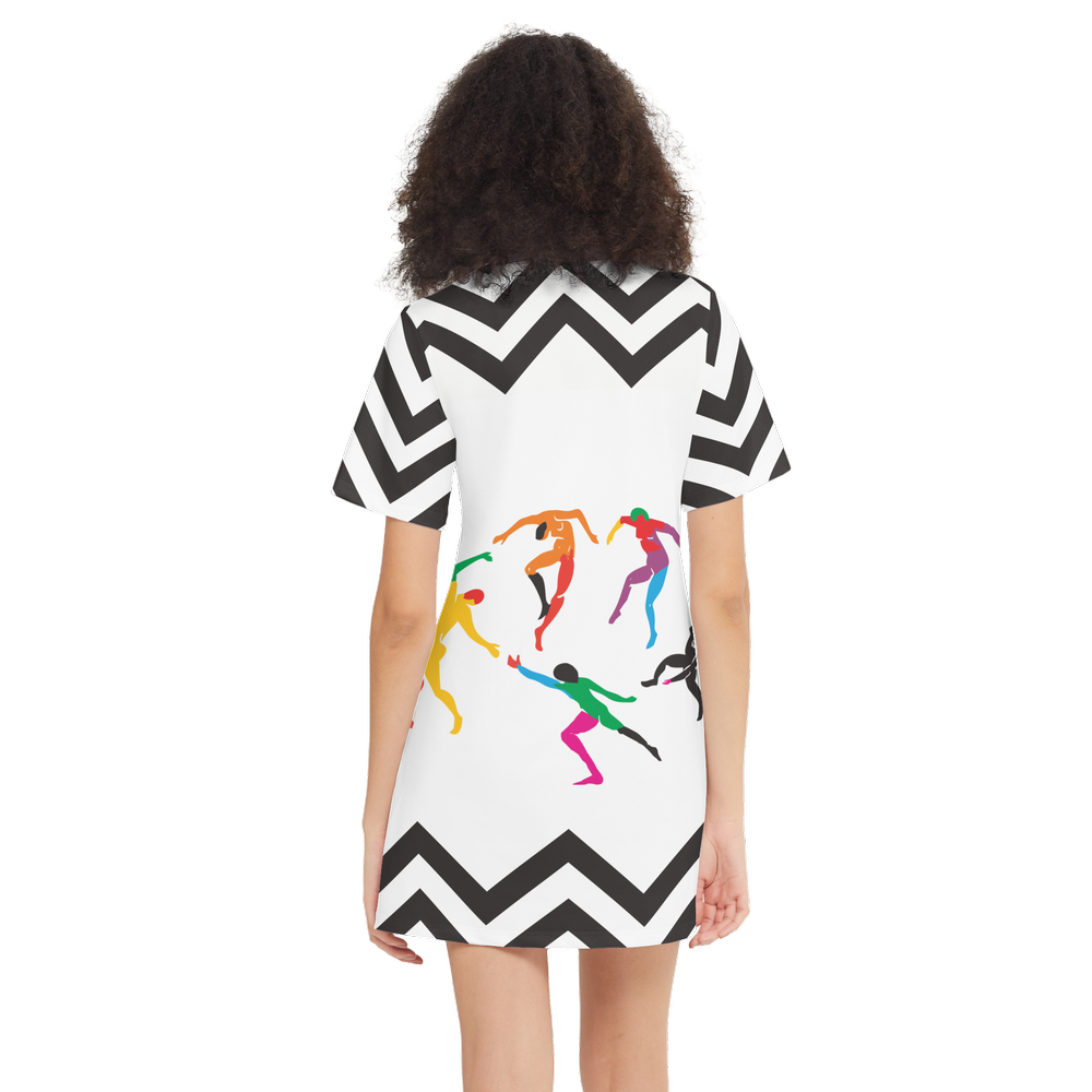 Women's Short-Sleeve T-Shirt Dress-Heavyweight 225g
