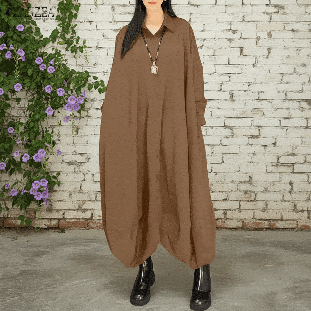 Oversized Jumpsuits Turn-Down Collar Long Sleeves Button Up Drop-Crotch Pant Overalls Casual Streetwear Playsuits