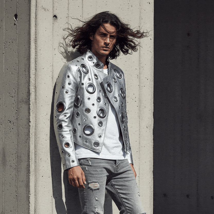 Mauroicardi Spring Short Hollow Out Patchwork Short Pu Leather Jacket Women Cool Luxury Designer European Style Clothes Fashion