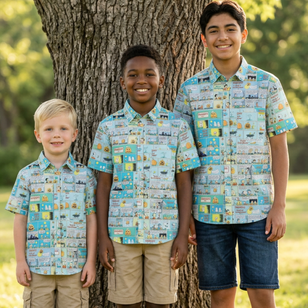 Peanuts "Spooky Strips" – KUNUFLEX Short Sleeve Shirt