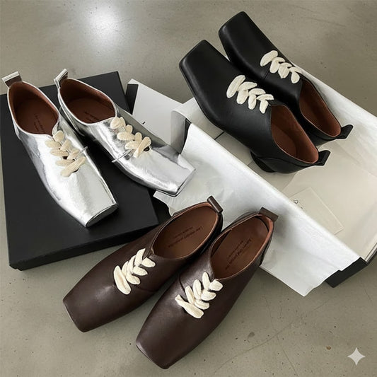 Avantgarde Women Ballerine Genuine Leather Shoes low Heels Shoes Casual Office Casual Loafers Spring Office 40